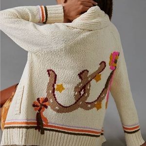 Anthropologie Maeve Duffel Horseshoe Sweater Size medium